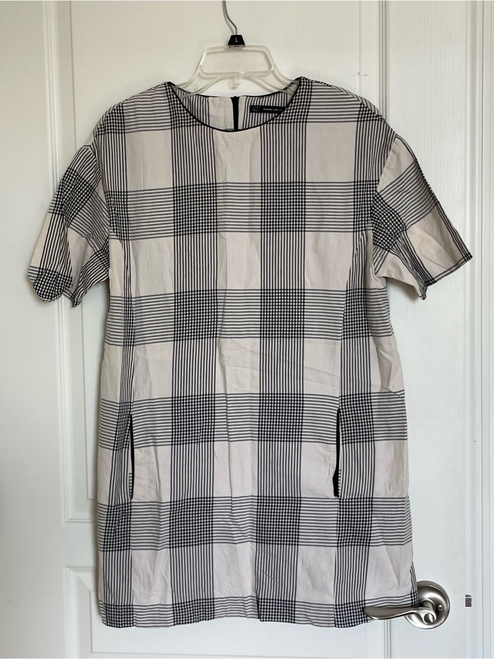Zara Trafaluc Black and White Checked Top